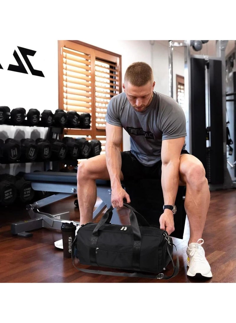 AUTOYSUR Gym Bag for Women and Men, Waterproof Small Sports Duffel Bag with Wet Bag and Shoe Compartment, Travel Duffel Bag, Weekender Overnight Bag, Hospital Bag, Carry on Bag, Swimming Bag, Beach Bag (black) - Image 4