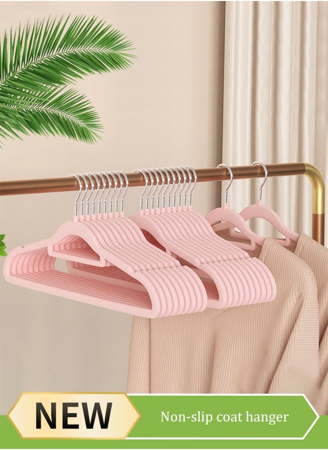 Generic - 30 Pack Coat Wire Hangers For Clothes Clothes Hangers Adult Coathangers Pink Wire Coat Hanger Space Saving plastics Hangers Non Slip 17.7 Inch Ultra Thin for Standard Size Suits, Shirts, Pants, Skirt - Image 1