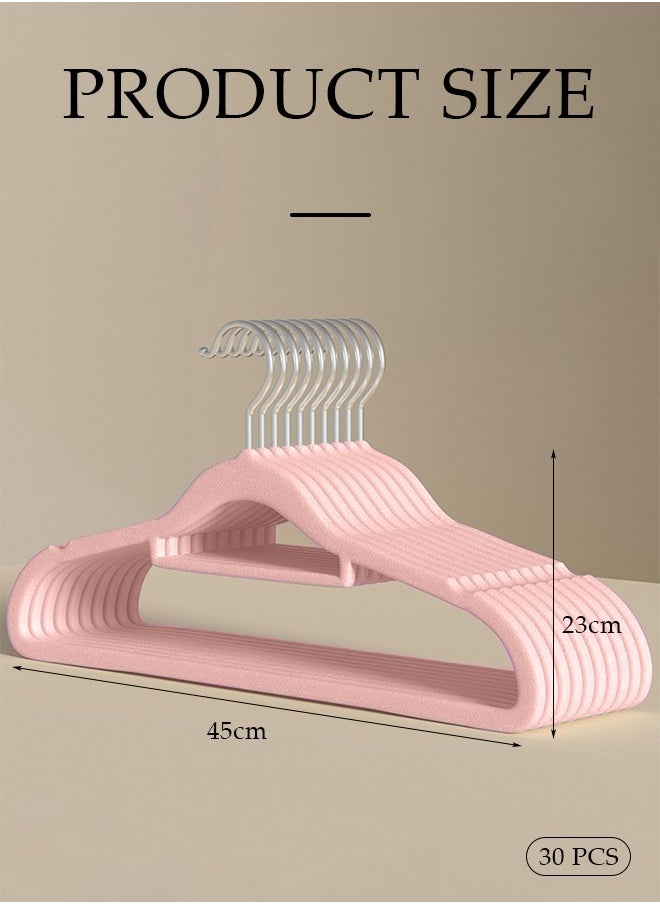 Generic - 30 Pack Coat Wire Hangers For Clothes Clothes Hangers Adult Coathangers Pink Wire Coat Hanger Space Saving plastics Hangers Non Slip 17.7 Inch Ultra Thin for Standard Size Suits, Shirts, Pants, Skirt - Image 1