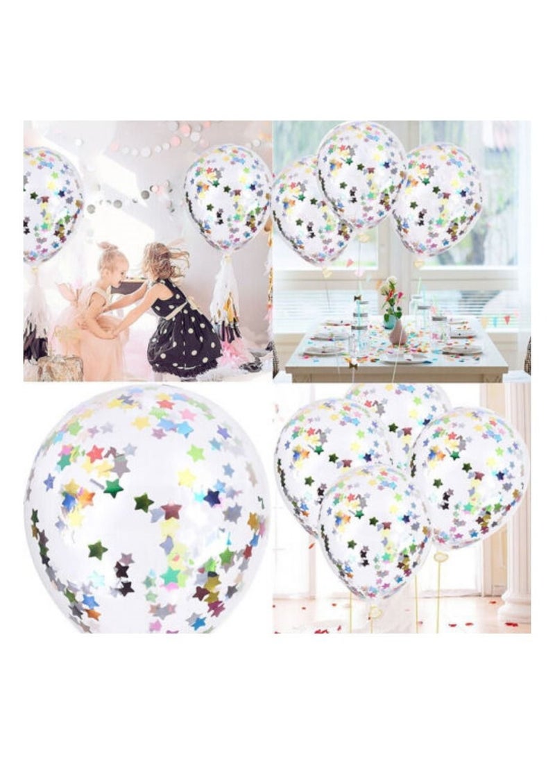 JOLLITY LLC Star Confetti Transparent Balloons Latex Balloons for Wedding Party Birthday Baby Shower Decorations 12 Inch 20 Pcs (Multicolor) - Image 2