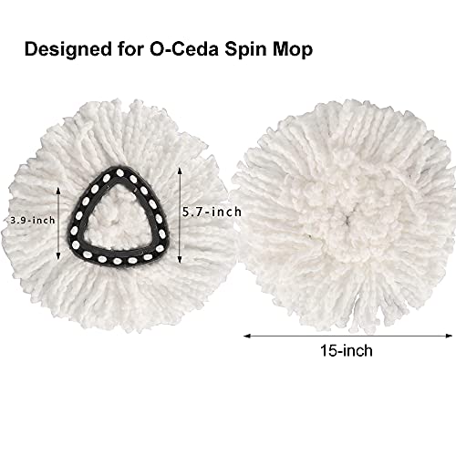 Yision 12PCS Mop Replacement Heads,100% Microfiber Mop Refills Spin Mop Replacement Head,360 Micro Spin Cleaning Replacement Mop Heads for Easy House Cleaning Floor Mopping - Image 2