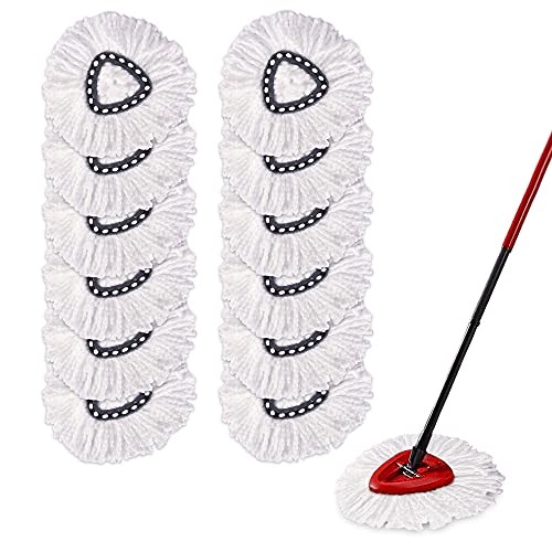 Yision 12PCS Mop Replacement Heads,100% Microfiber Mop Refills Spin Mop Replacement Head,360 Micro Spin Cleaning Replacement Mop Heads for Easy House Cleaning Floor Mopping - Image 1