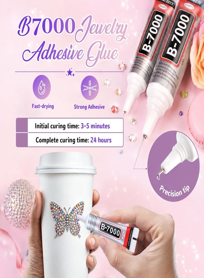 VISRIE 40000 Pcs 40 Colors Resin Jelly Rhinestones Kit, 3mm Flatback Rhinestones with 3 Pcs B7000 Jewelry Glue & Tools, Bedazzler Kit with Rhinestones, All-in-One Bedazzling Kit for DIY Arts & Crafts Gifts - Image 4