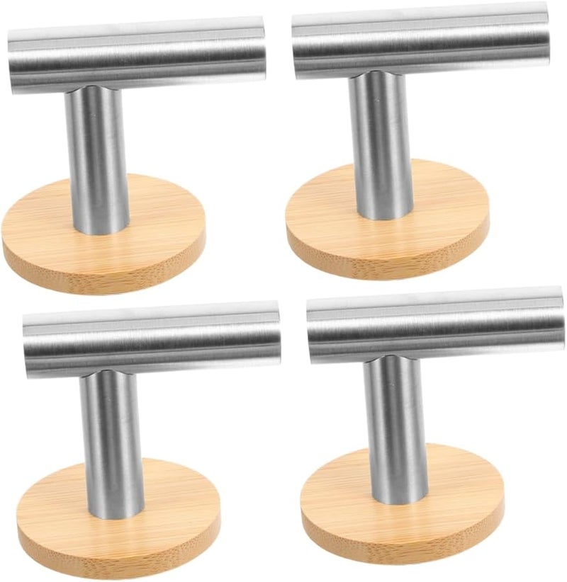 VILLCASE 4Pcs Self Adhesive Wall Mounted Hooks for Towel Keys and Bathroom Accessories Storage - Image 1