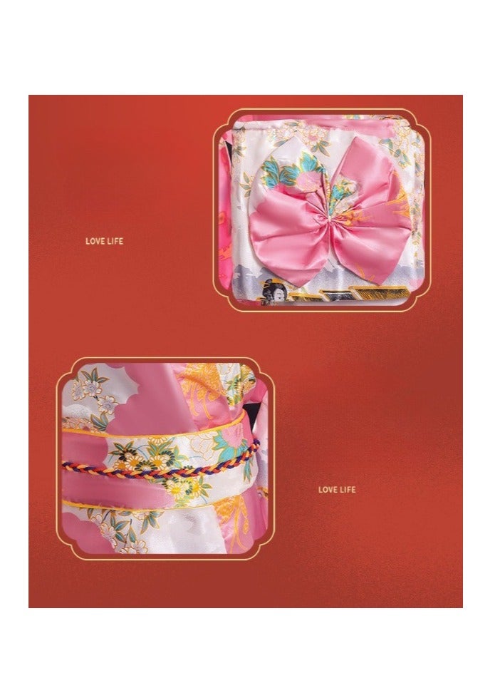New Japanese Kimono, Japanese Traditional Clothing for Nightgown, Bathrobe, Home Clothes, Ethnic Style Stage Performance Clothes(Does not include fan) - Image 5