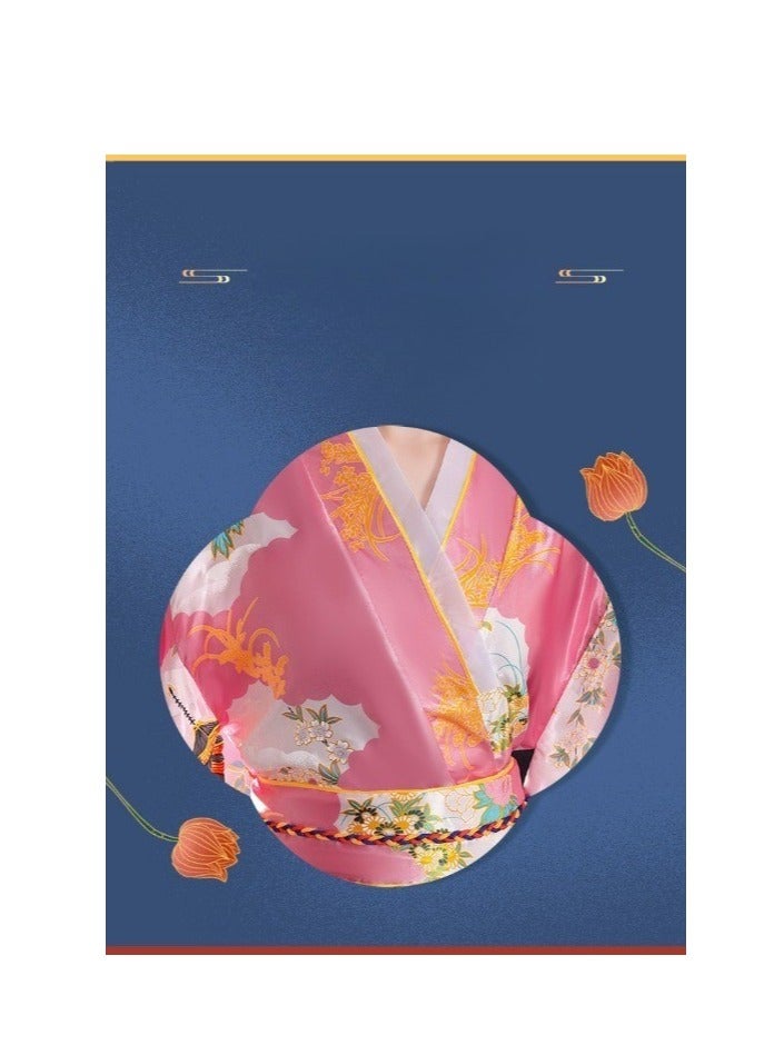 New Japanese Kimono, Japanese Traditional Clothing for Nightgown, Bathrobe, Home Clothes, Ethnic Style Stage Performance Clothes(Does not include fan) - Image 4