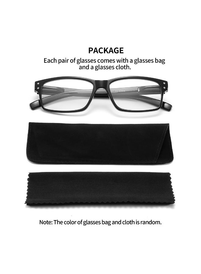 LANLANG 3-Pack Reading Glasses for Men women, Blue Light Blocking Readers, Spring Hinge, Black, +1.00 diopters - Image 5