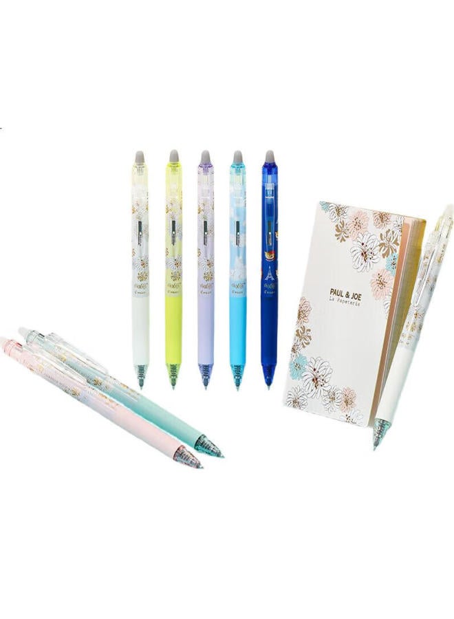 Pilot St Clickable Erasable Gel Pen From Paul&Joe Series, 0.4Mm, Black/Blue With Brown Cat Design (Pen + 7 Refills) Combo - Image 1