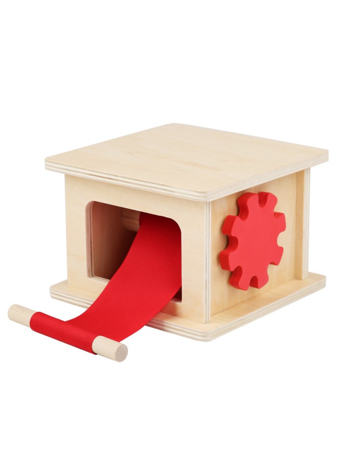 Montessori Teaching Aware Early Childhood Education Hand-eye Coordination Target Box Coin Pitching Box Drawer Game Montessori Teaching Aware-Color:Winder-cloth Belt  - Image 1