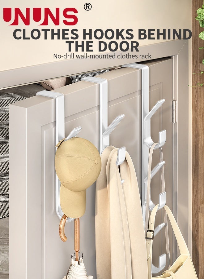 Over The Door Hooks, 3 Pack, Sturdy Metal, White - Image 2