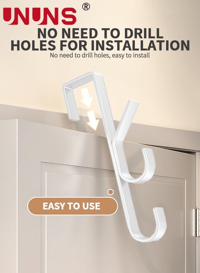 Over The Door Hooks, 3 Pack, Sturdy Metal, White - Image 3