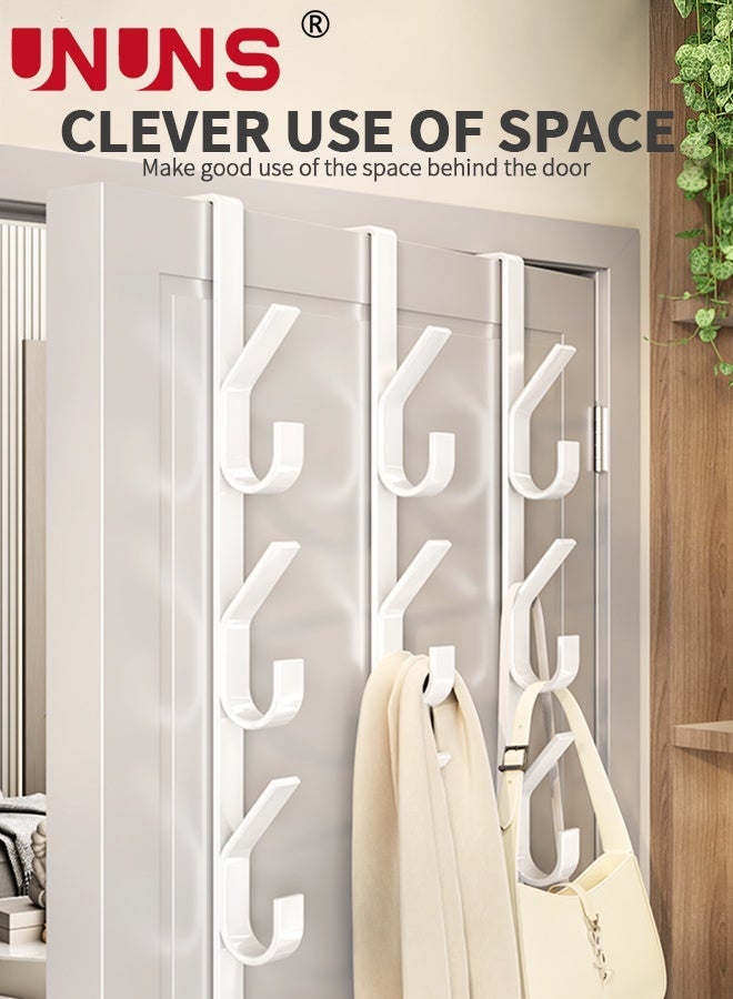 Over The Door Hooks, 3 Pack, Sturdy Metal, White - Image 5