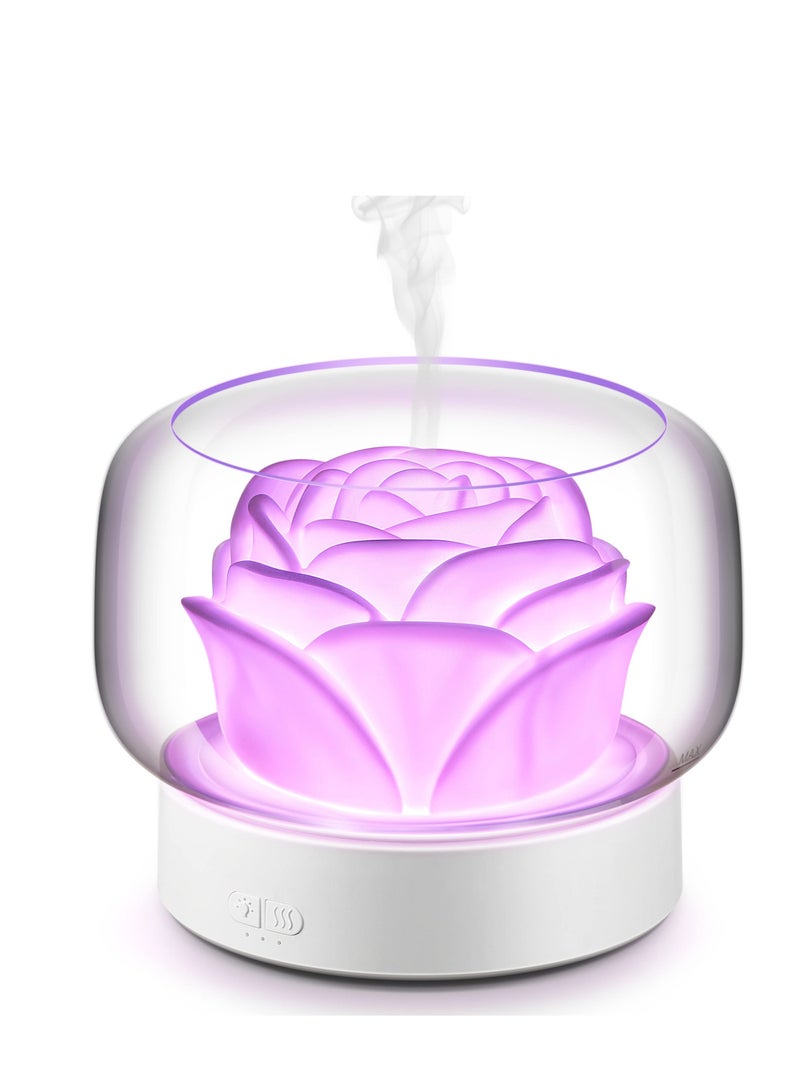 SYOSI Diffusers for Essential Oils Large Room: 500ml Aromatherapy Diffuser,  Big Capacity Running 24 Hours Waterless Auto Off with 7 Colors Lights for Sleeping and Relaxing, for Home, Bedroom, Gift- White - Image 2