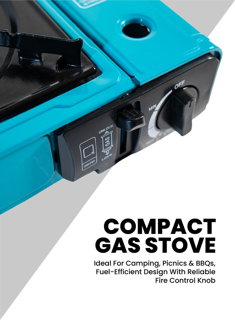 Team Portable Camping Gas Stove with Carry Bag – Butane 250g Cartridge Compatible, Cast Iron Burner, Piezo Ignition, Outdoor Cooking Stove for Camping, Hiking, Picnics & Emergency Use - Image 3