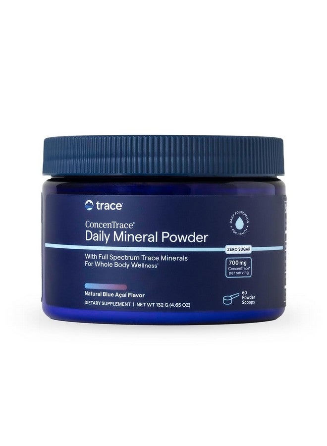 Trace Minerals ConcenTrace Mineral Powder - Full Spectrum Supplement Powder for Overall Health & Fitness - Concentrated Formula - 60 Servings - Blue Acai Flavor - Image 1