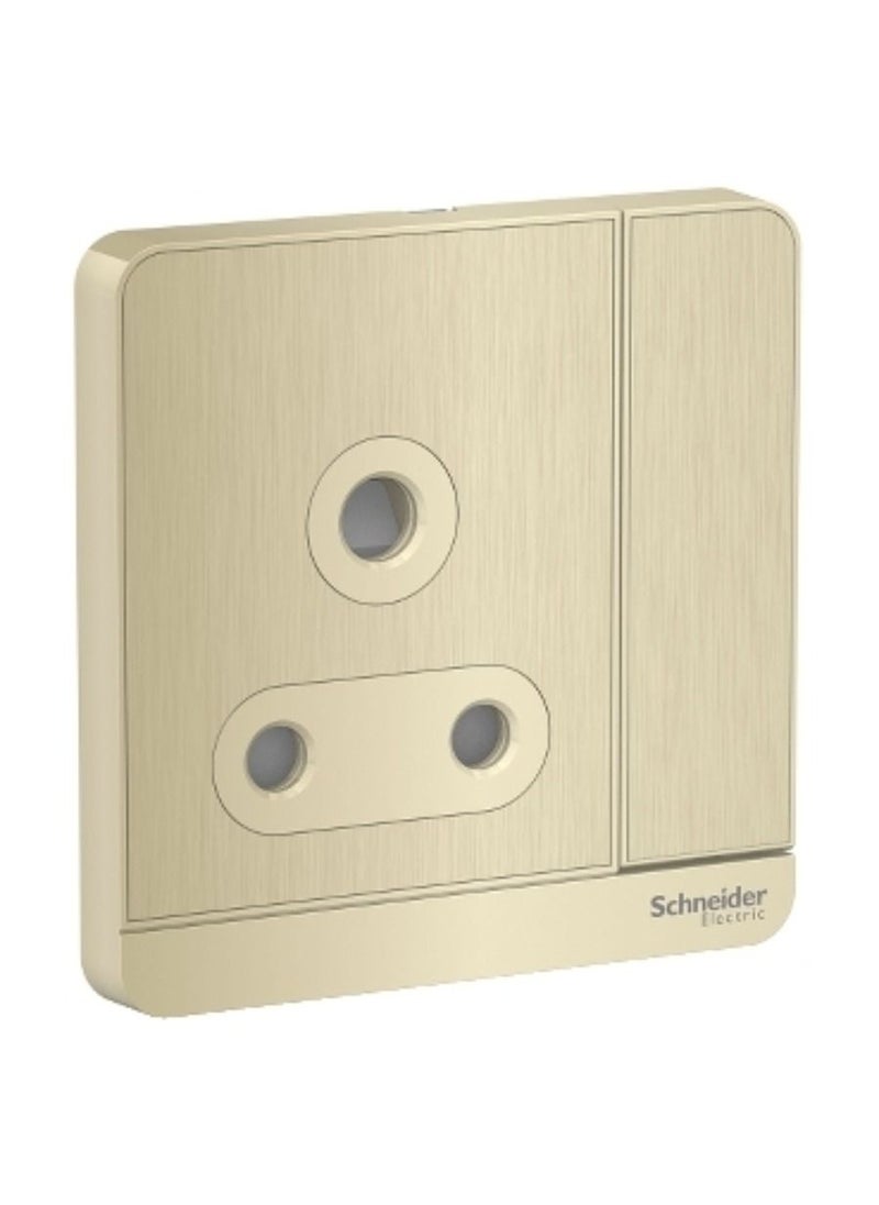 Schneider Electric Schneider Electric AvatarOn, switched socket, 3P, 15 A, 250 V, Metal Gold Hairline (Model Number - E8315_15N_GH_G12) 