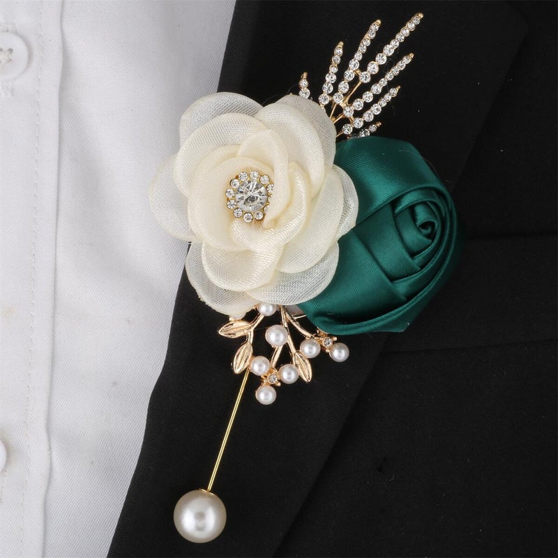 Spot Supply Milk Color Wedding Groom Corsage Bride Wrist Flower Dark Green Milk Hand Flower Wedding Flower 311D - Image 3