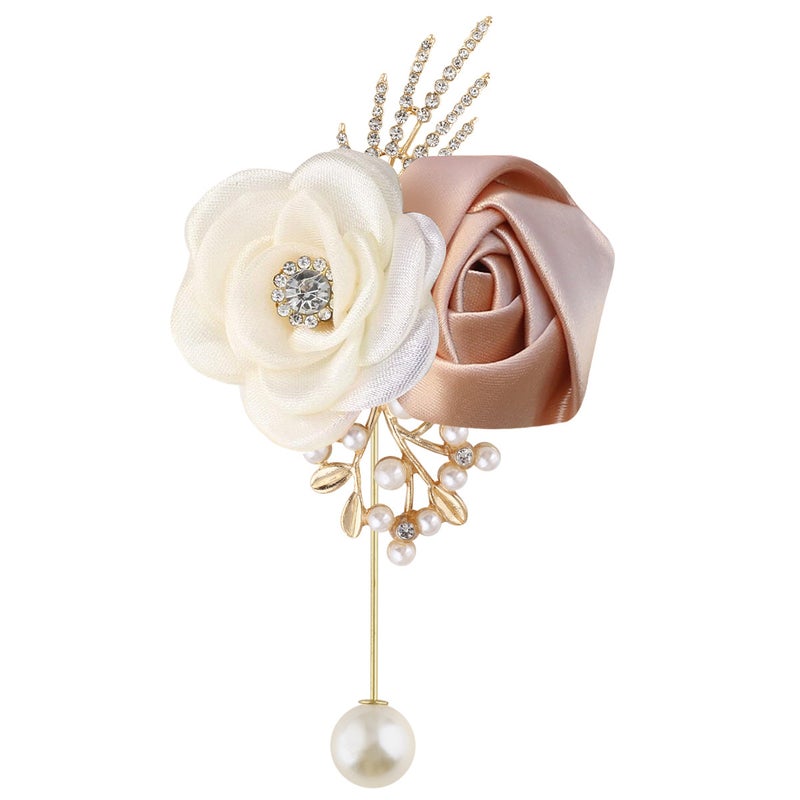Spot Supply Milk Color Wedding Groom Corsage Bride Wrist Flower Dark Green Milk Hand Flower Wedding Flower 311D - Image 1
