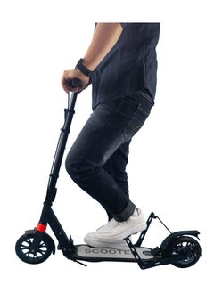 Crony Double Foot Pedal Scooter,Non-Electric Travel Scooter For Adults&Kids&Teens,Off Road Large 8" Sturdy Urethane Wheels Escooter, Adjustable Handlebar, E-Skateboard For Men Adult Non-Electric Travel Scooter | Max Speed 16km/H | Easy Folding & Lightweight Aluminum Alloy Frame，Black  - Image 3