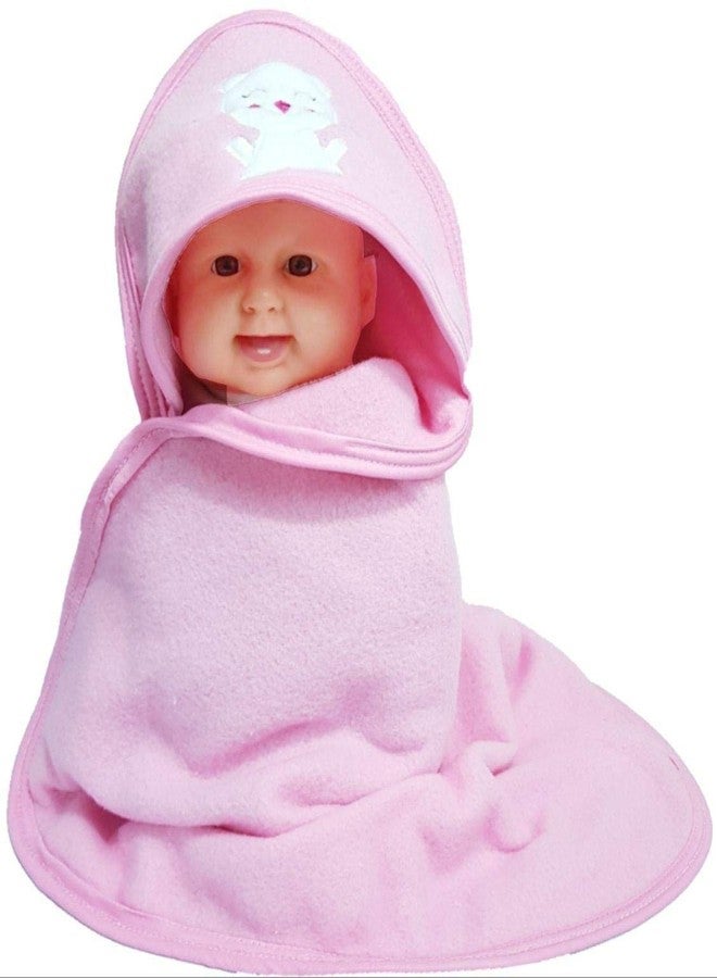 BRANDONN Baby Boy's and Girl's Terry Cotton Baby Bath Towel Cum Baby Wrapper Towel (Mango, White, Pink, 0-2 Years) - Combo of 3 - Image 4