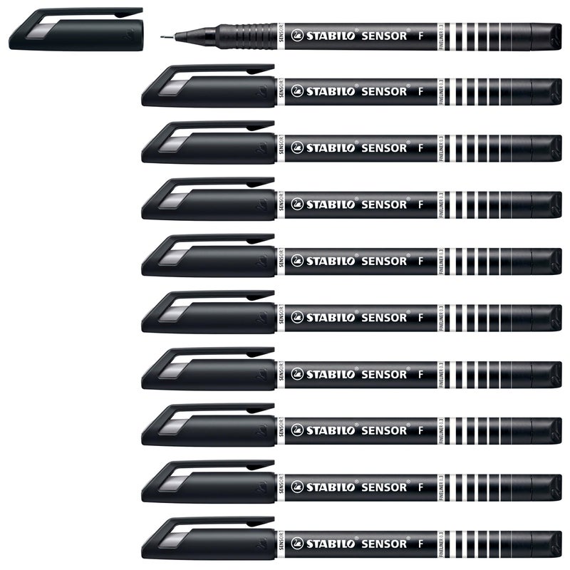 Stabilo 18946 Sensor Pen Fineliner 03mm Black 18946 PK10 - Image 2