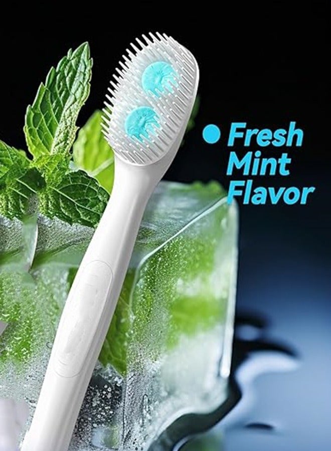 XIYU 20 قطعة فرشاة أسنان قابلة للاستخدام مرة واحدة مع حبيبات تنظيف مزدوجة ومعجون أسنان وخيوط تنظيف للعمل أو السفر، فرشاة أسنان سفر صغيرة (بطعم النعناع) - Image 2
