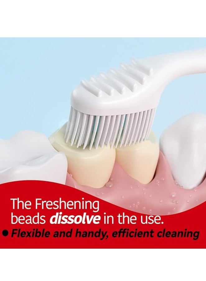XIYU 20 قطعة فرشاة أسنان قابلة للاستخدام مرة واحدة مع حبيبات تنظيف مزدوجة ومعجون أسنان وخيوط تنظيف للعمل أو السفر، فرشاة أسنان سفر صغيرة (بطعم النعناع) - Image 4