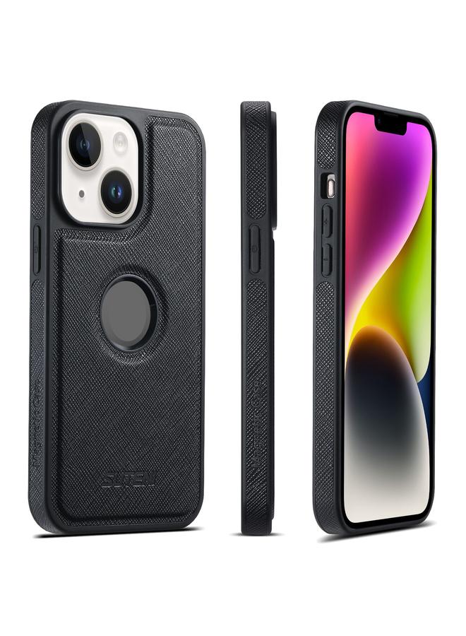 Suteni Case For iPhone 14 G1 Cross Texture MagSafe Phone Case - Image 1