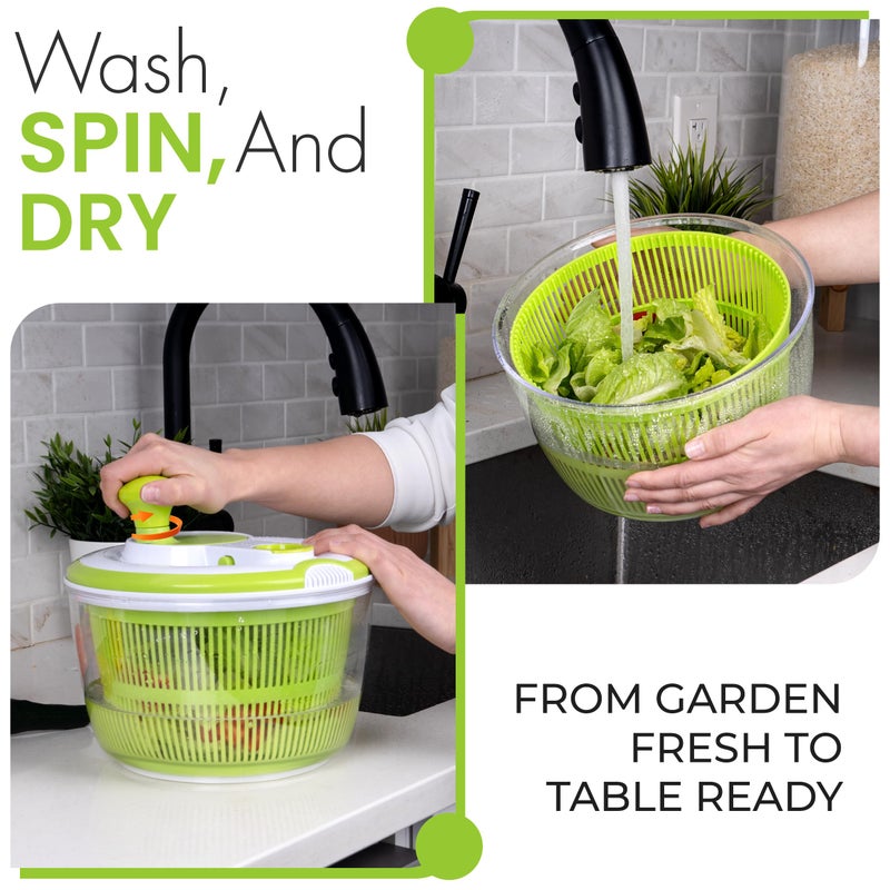 RTMAXCO Salad Spinner, 5L Fruits Vegetable Washer Dryer, Fruits and Vegetables Dryer, Lettuce Spinner & Fruit Veggie Wash. - Image 5