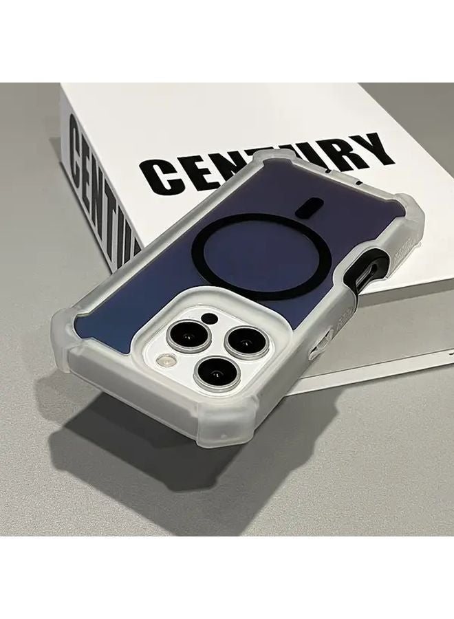 Premium Magnetic Laser Shimmering Armor Case For iPhone 13 Black Wireless Charging Dual Layer Protection - Image 1