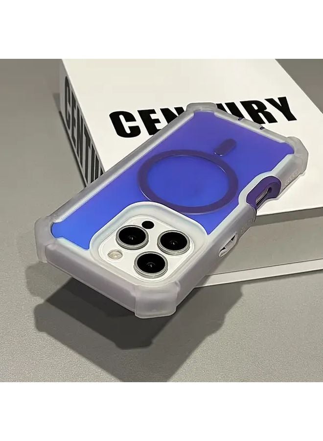 Premium Magnetic Laser Shimmering Armor Case For iPhone 13 Black Wireless Charging Dual Layer Protection - Image 4