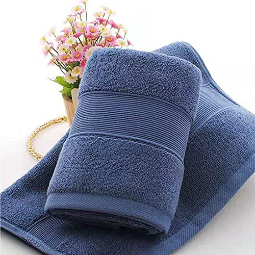 PUPOPIK 2 Pack Hand Towels for Bathroom- (14 x 30 Inch) 100% Cotton Hand Towel, Highly Absorbent and Quick Dry Face Washcloth, Home Soft Premium Towel for Hotel, Bath, Kitchen and Spa, Set of 2 (Blue) - Image 5