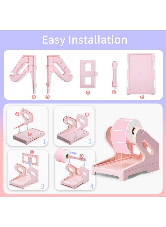 phomemo Phomeo Label Holder Thermal Label Holder For Rolls And Fanfold Labels Shipping Label Holder For Desktop Label Printer(Pink) - Image 2