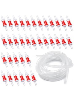 DanziX Aquarium Check Valve, One Way Non-Return Check Valve,Aquarium Air Pump Accessories For 3/16 Inch Airline Tubing-35Pcs (Red)  - Image 1