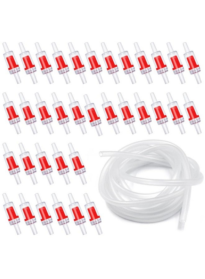 دانزي إكس صمام فحص حوض السمك، صمام فحص أحادي الاتجاه غير رجوعي، ملحقات مضخة هواء حوض السمك لأنبوب الهواء مقاس 3/16 بوصة - 35 قطعة (أحمر) - Image 1