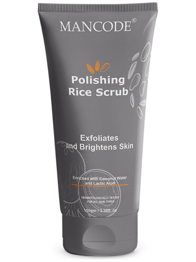 MAN CODE Mancode Polishing Rice Scrub for Oil Control unclogs your pores help to Brighten Skin Face scrub 100gm  - Image 2