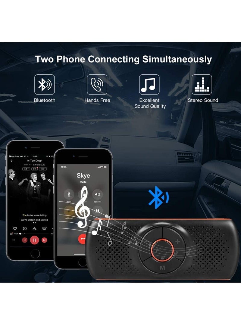 SYOSI Bluetooth Handsfree Speakerphone for Cell Phone, Wireless Car Kit Music Player Adapter with Back-Clip Portable Bluetooth Speaker for Home Sport Outdoor, Work with Siri Google Assistant TF Card - Image 5