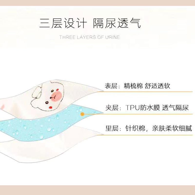 Snap Button Adjustable Diaper Pants Pure Cotton Type A Baby Gauze Diaper Meson Fixed Pants Washable Baby Ring Pocket - Image 4