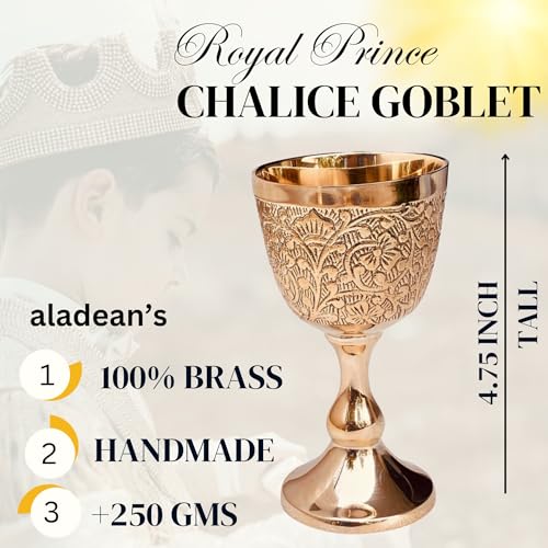 ALADEAN Vintage Chalice Goblet 1x Royal Wine Cups of King Arthur Renaissance Medieval Gifts for Communion Christmas Wedding Anniversary Drinkware Pack of 1pc Prince Goblet - Image 3