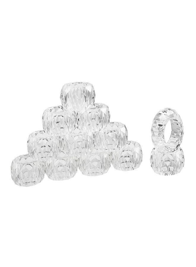 kitCom Crystal Napkin Ring Holders Set of 12, Luxury Crystal Napkin Holder Rings, Diamond-Shaped Design, Napkin Buckles for Holiday Decor, Wedding, Christmas, Dinner Table, Thanksgiving (Pack of 12) - Image 1