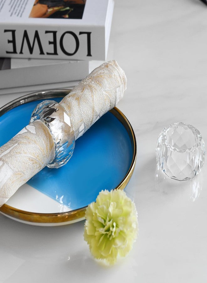 kitCom Crystal Napkin Ring Holders Set of 12, Luxury Crystal Napkin Holder Rings, Diamond-Shaped Design, Napkin Buckles for Holiday Decor, Wedding, Christmas, Dinner Table, Thanksgiving (Pack of 12) - Image 3