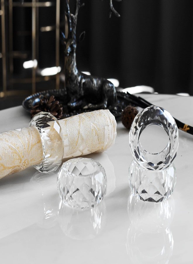 kitCom Crystal Napkin Ring Holders Set of 12, Luxury Crystal Napkin Holder Rings, Diamond-Shaped Design, Napkin Buckles for Holiday Decor, Wedding, Christmas, Dinner Table, Thanksgiving (Pack of 12) - Image 4