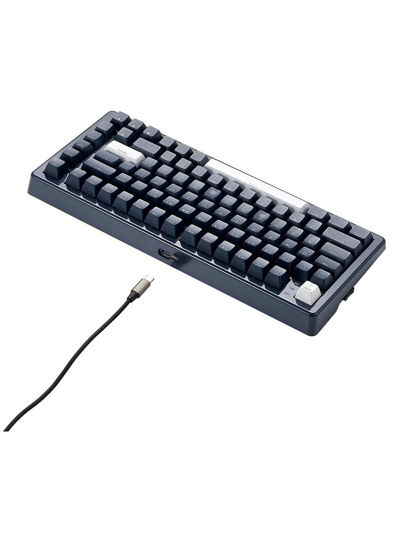 Three-Mode Mechanical Keyboard, RGB Backlit Gaming Keyboard, Hot Swappable Red Switches, 83-Key TKL Compact Keyboard with Wrist Rest (Navy Blue)  - Image 5