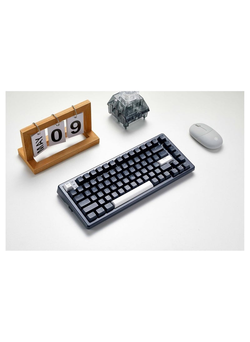Three-Mode Mechanical Keyboard, RGB Backlit Gaming Keyboard, Hot Swappable Red Switches, 83-Key TKL Compact Keyboard with Wrist Rest (Navy Blue)  - Image 3