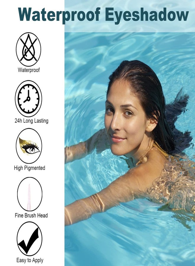 Rosarden Liquid Glitter Eyeliner, Metallic Shimmer White Diamond Eye Liner Stick, Waterproof Long Lasting Quick Drying High Pigmented Sparkle Eyeshadow, Glitter Eyeliner for Eye Makeup - Image 3