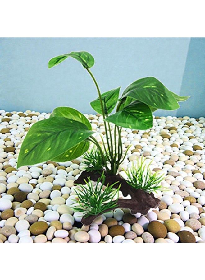زينة لحوض السمك: نباتات مائية بلاستيكية اصطناعية وأوراق خضراء - Image 4
