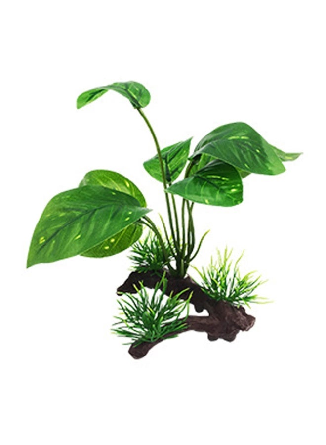زينة لحوض السمك: نباتات مائية بلاستيكية اصطناعية وأوراق خضراء - Image 3