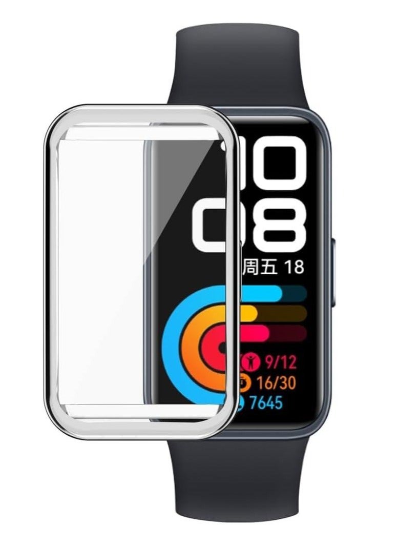 Cover Huawei Band 9 Protective 360 Case Flexible TPU Case Soft Frame Shock Resistant - Silver - Image 2