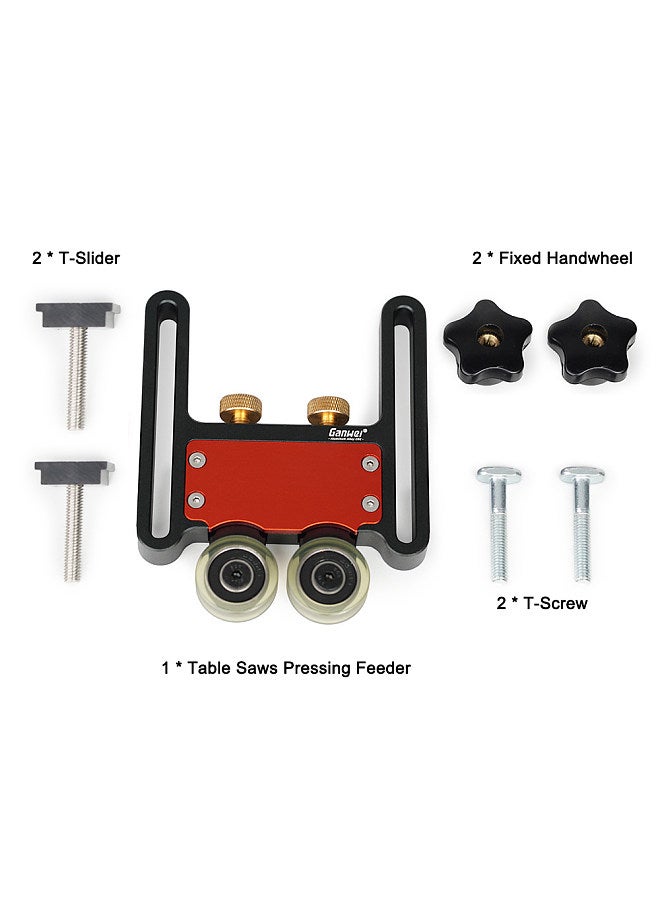 Aluminum Alloy Table Saws Pressing Feeder Guide Board Fixing Bearing Wheel for T Tracks Fence Woodworking Bearing Feeding Roller Feeder - Image 2
