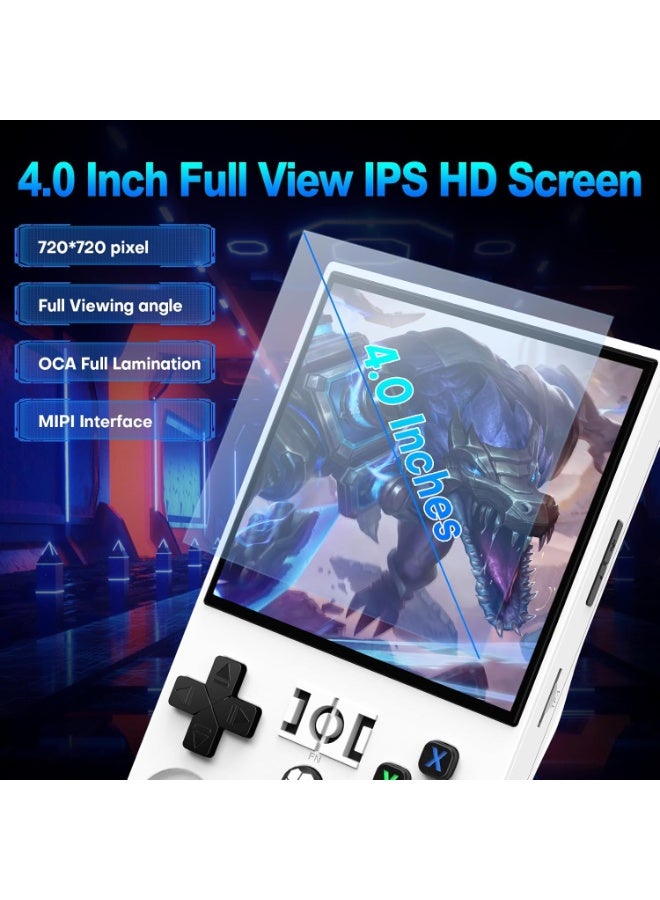 JAJEEK 2025 Upgrade R36MAX Retro Handheld Game Console – 4.0" IPS Display, Linux System, 64GB Built-in 18,000+ Classic Games, Portable Video Gaming Device with 4000mAh Battery (White) - Image 3